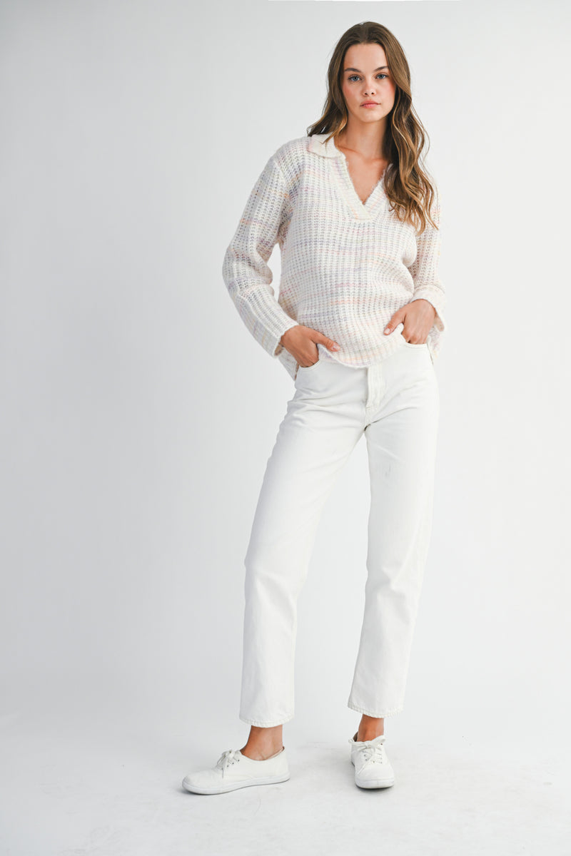 SELENA COLOR COLLAR SWEATER