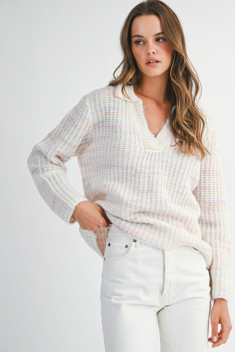 SELENA COLOR COLLAR SWEATER