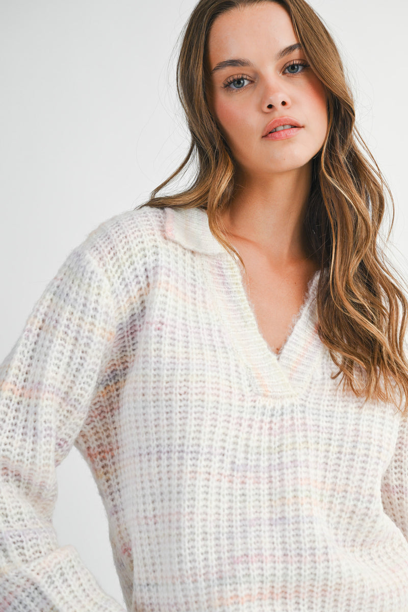 SELENA COLOR COLLAR SWEATER