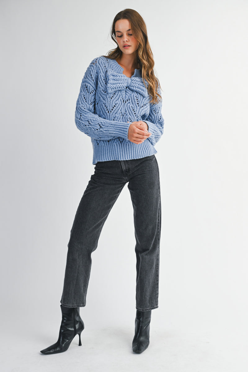 KAI FRONT BIG BOW KNT SWEATER
