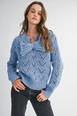 KAI FRONT BIG BOW KNT SWEATER