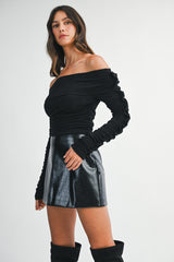 VIOLETTE OFF SHOULDER KNIT TOP