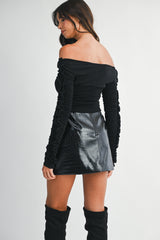 VIOLETTE OFF SHOULDER KNIT TOP