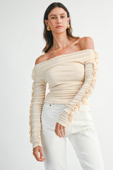 VIOLETTE OFF SHOULDER KNIT TOP