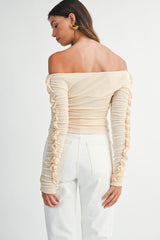 VIOLETTE OFF SHOULDER KNIT TOP