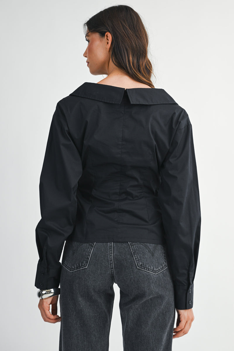 ANGELINA WIDE NECK LONG SHIRT