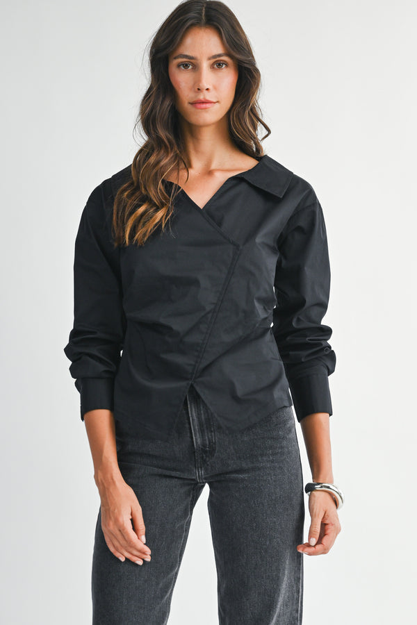 ANGELINA WIDE NECK LONG SHIRT