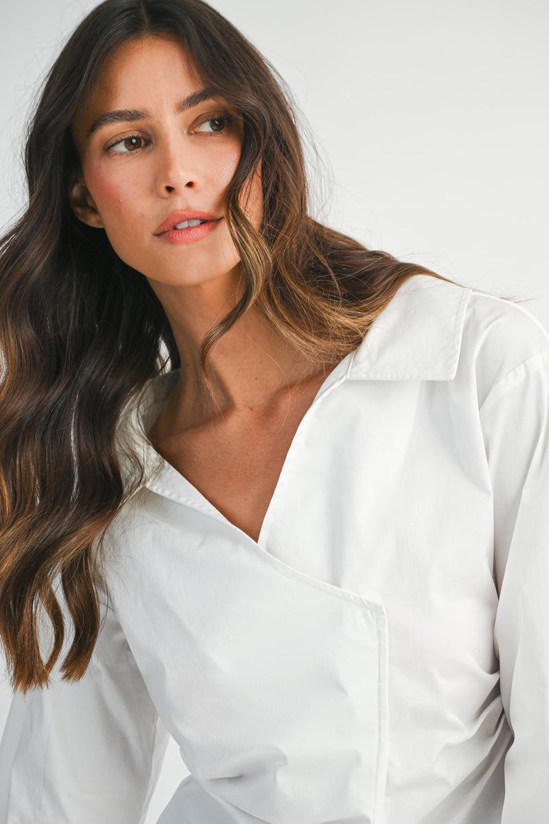 ANGELINA WIDE NECK LONG SHIRT