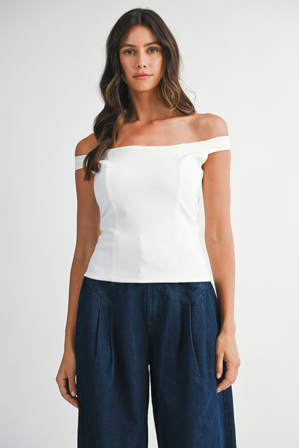 LEANNA OFF SHOULDER KNIT TOP