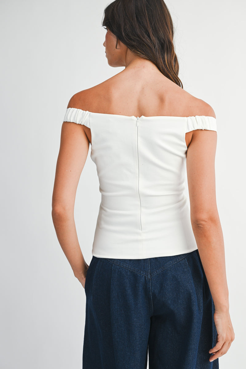 LEANNA OFF SHOULDER KNIT TOP