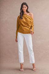 ADA ONE SHOULDER DRAPED TOP