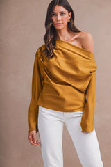 ADA ONE SHOULDER DRAPED TOP