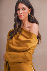 ADA ONE SHOULDER DRAPED TOP