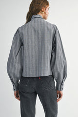 KAZHA TIE FRONT LONG SLEEVE BLOUSE