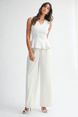 MCKENZIE INTERLOCK SLEEVELESS PEPLUM TOP