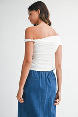 HELIOS OFF SHOULDER TOP WITH TWISTED DETAIL