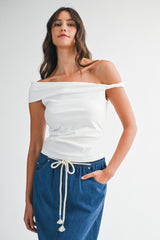 HELIOS OFF SHOULDER TOP WITH TWISTED DETAIL