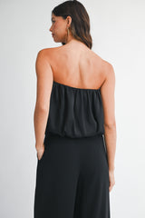 ADDALYN BUBBLE HEM SHIRRED TUBE TOP
