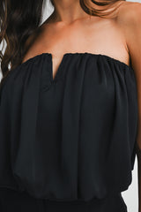 ADDALYN BUBBLE HEM SHIRRED TUBE TOP