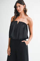 ADDALYN BUBBLE HEM SHIRRED TUBE TOP