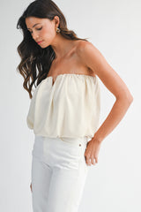 ADDALYN BUBBLE HEM SHIRRED TUBE TOP