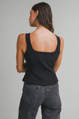 KORI JEWEL BUTTON BUSTIER CREPE TOP