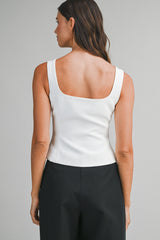 KORI JEWEL BUTTON BUSTIER CREPE TOP