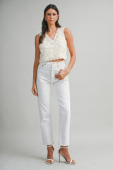 CLARA FLORAL TEXTURED CROP TOP