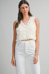 CLARA FLORAL TEXTURED CROP TOP