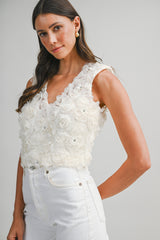 CLARA FLORAL TEXTURED CROP TOP