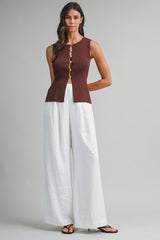 HAYLEY KNITTED VEST WITH SLITS