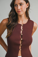 HAYLEY KNITTED VEST WITH SLITS