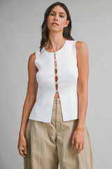 HAYLEY KNITTED VEST WITH SLITS