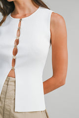 HAYLEY KNITTED VEST WITH SLITS