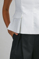 NATASHA V NECK PEPLUM SLEEVELESS TOP