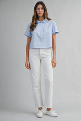 ALEXA POPLIN PETER PAN COLLAR TOP