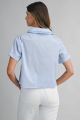 ALEXA POPLIN PETER PAN COLLAR TOP