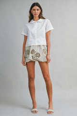 ALEXA POPLIN PETER PAN COLLAR TOP