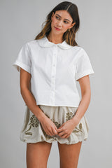 ALEXA POPLIN PETER PAN COLLAR TOP