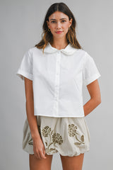 ALEXA POPLIN PETER PAN COLLAR TOP