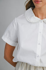 ALEXA POPLIN PETER PAN COLLAR TOP