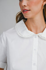 ALEXA POPLIN PETER PAN COLLAR TOP