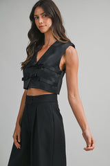 JENESIS BOW DETAILED CROP TOP