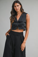 JENESIS BOW DETAILED CROP TOP