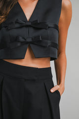 JENESIS BOW DETAILED CROP TOP