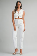 JENESIS BOW DETAILED CROP TOP