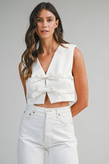 JENESIS BOW DETAILED CROP TOP
