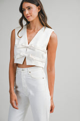 JENESIS BOW DETAILED CROP TOP
