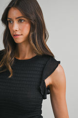 BRIANA FRILL KNIT TOP