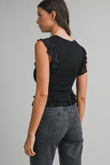 BRIANA FRILL KNIT TOP